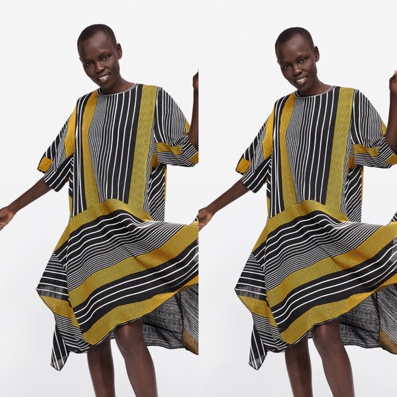 Zara asymmetric striped dress #cybersale - Picture 2 of 5